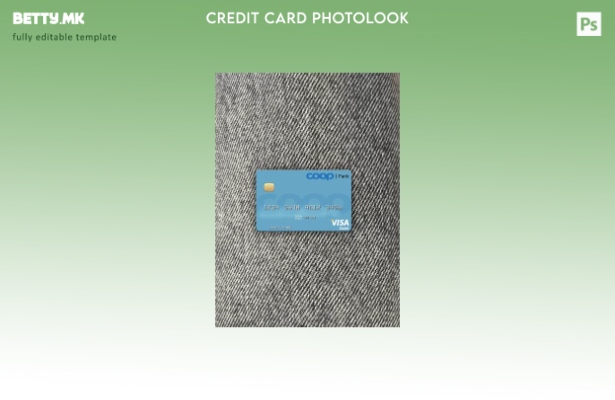 модерен стил Естонија Coop Pank виза дебитна картичка photolook преден шаблон